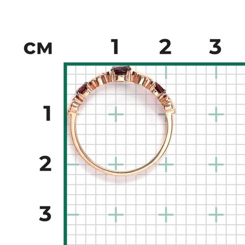 Inel Aur Roz 14K cu Granat - 2