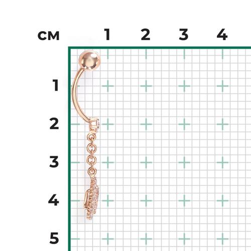 Piercing in buric din Aur Roz 14K cu Zirconiu - 2