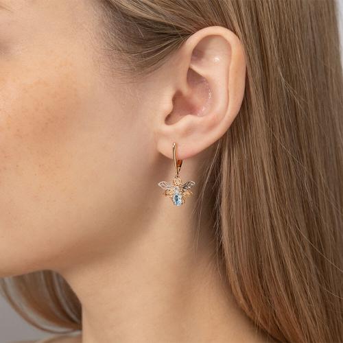 Cercei Aur Combinat  14K cu Topaz - 2