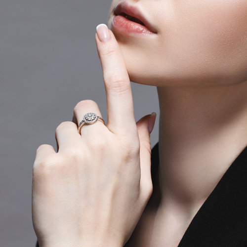 Inel din Aur Alb 14K cu Diamante - 4