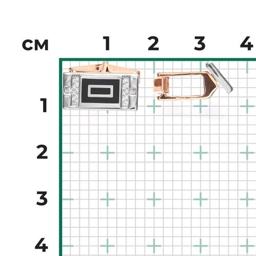 Butoni Aur Combinat  14K cu Zirconiu,Email - 2