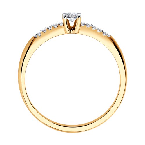 Inel din Aur Roz 14K cu Diamante - 2