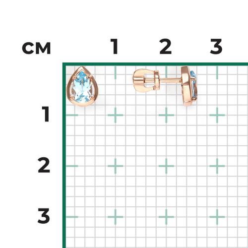 Cercei Aur Roz 14K cu Topaz - 2