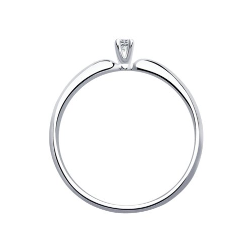 Inel din Aur Alb 14K cu Diamant - 3