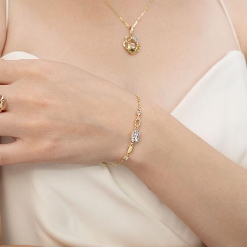 Bratara Aur Combinat  14K cu Topaz - 2