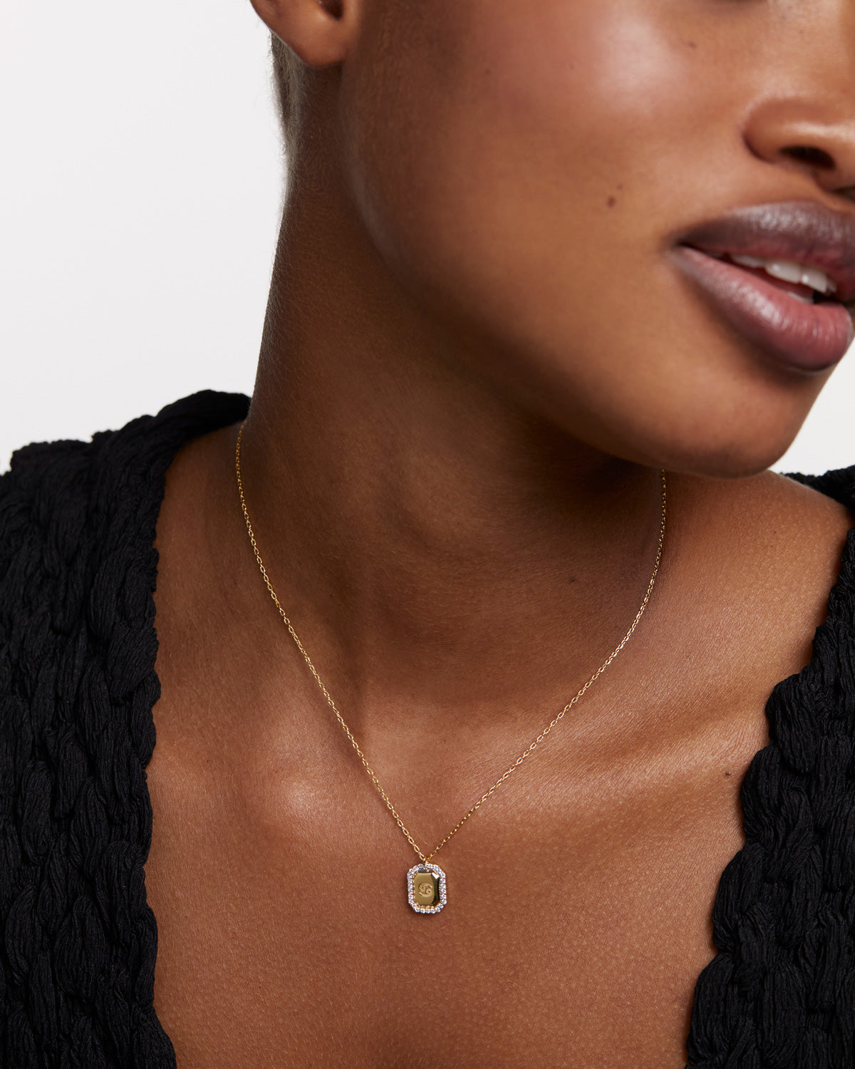 Colier din Argint placat cu Aur cu Zirconiu Zodia Rac - 5