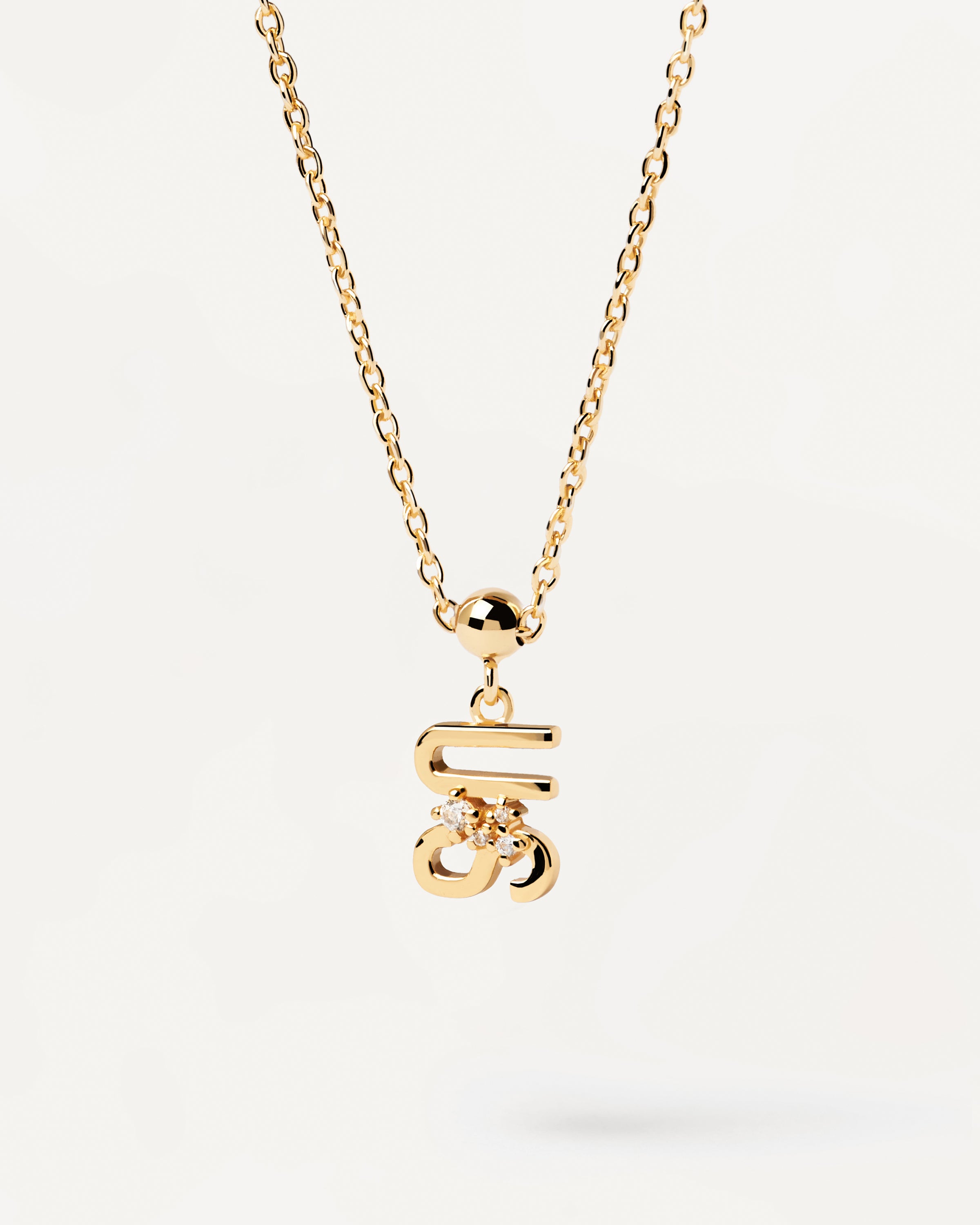 Pandantiv Charm din Argint placat cu Aur cu Zirconiu - 3