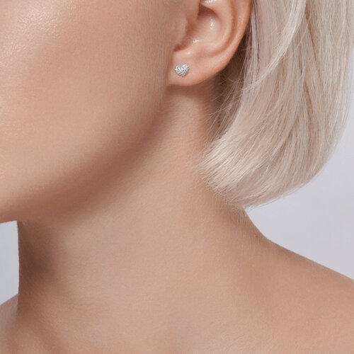 Cercei din Aur Alb 14K cu Diamante - 3