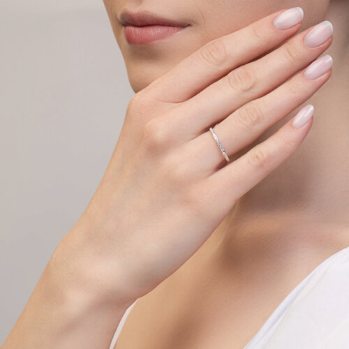 Verigheta din Aur Alb 14K cu Diamante  - 3