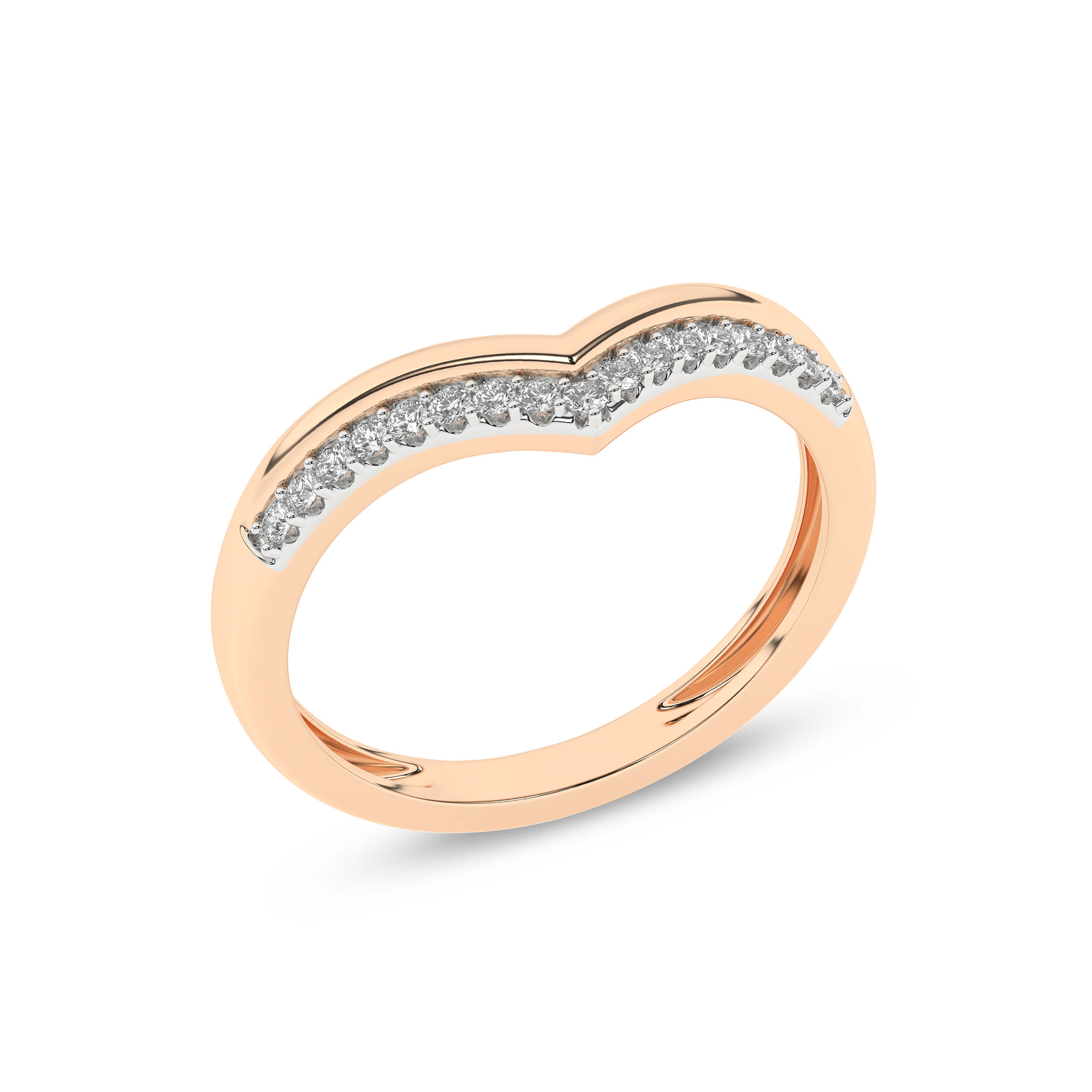 Inel din Aur Roz 14K cu Diamante - 4