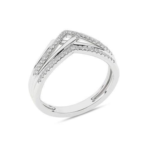 Inel din Aur Alb 14K cu Diamante 0.12Ct - 4