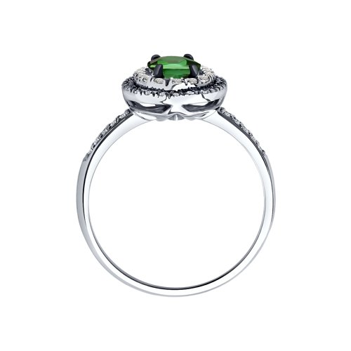 Inel din Aur Alb 14K cu Diamante si Turmalina - 2