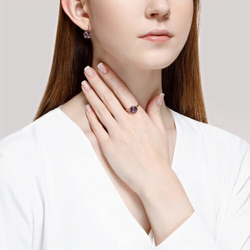 Inel din Aur Roz 14K cu Ametist si Zirconiu - 5