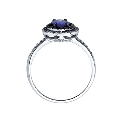 Inel din Aur Alb 14K cu Tanzanit si Diamante - 2