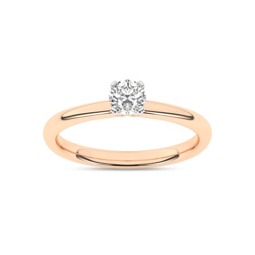 Inel de logodna din Aur Roz 14K cu Diamant 0.33Ct - 2