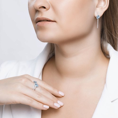 Inel din Argint cu Topaz si Zirconiu - 5