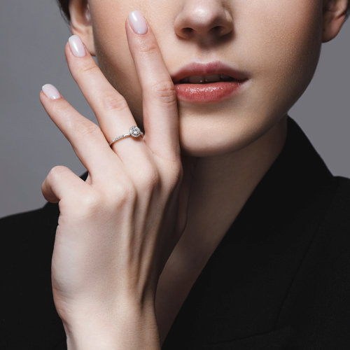 Inel din Aur Alb 14K cu Diamante - 4