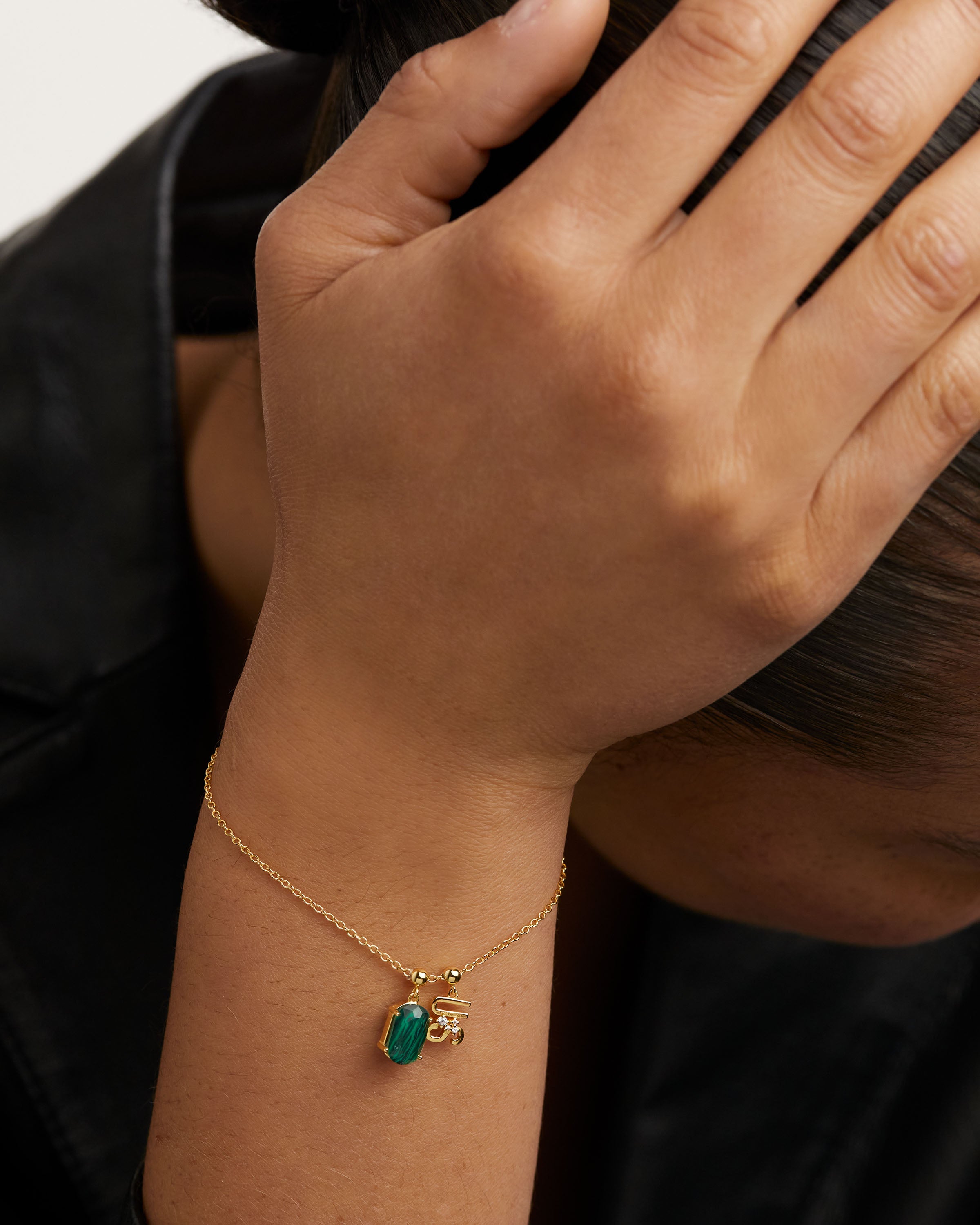 Pandantiv Charm din Argint placat cu Aur cu Zirconiu - 10