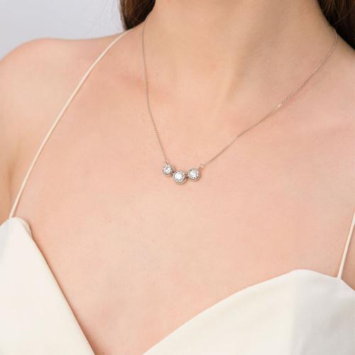 Colier Aur Alb 14K cu Zirconiu - 2