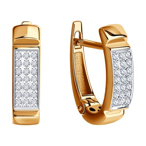 Cercei din Aur Roz 14K cu Diamante - 2