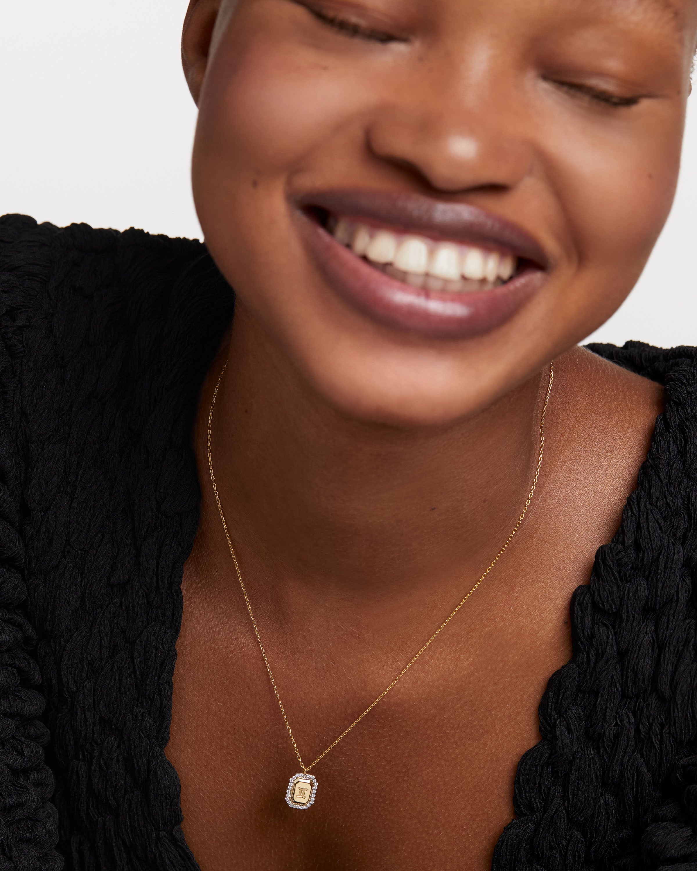 Colier din Argint placat cu Aur cu Zirconiu Zodia Gemeni - 3