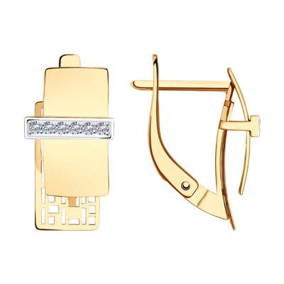 Cercei din Aur Roz 14K cu Zirconiu - 1