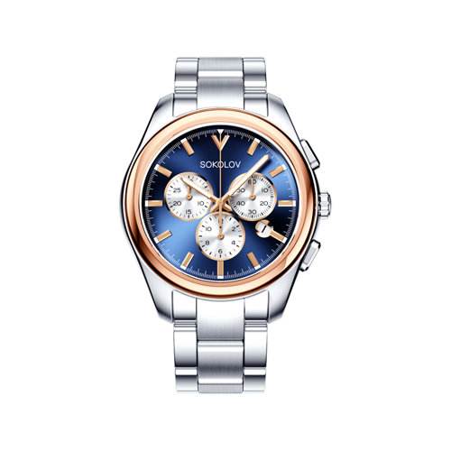 Ceas pentru barbati cu cadran din Aur si bratara din Otel - 2