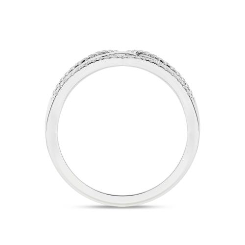 Inel din Aur Alb 14K cu Diamante 0.12Ct - 3