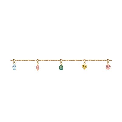 Bratara din Aur Roz 14K cu Topaz, Citrin, Cuart si Sital - 1