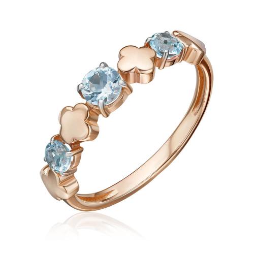 Inel Aur Roz 14K cu Topaz - 1