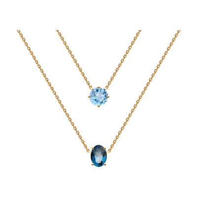 Colier din Aur Roz 14K cu Topaz  - 1