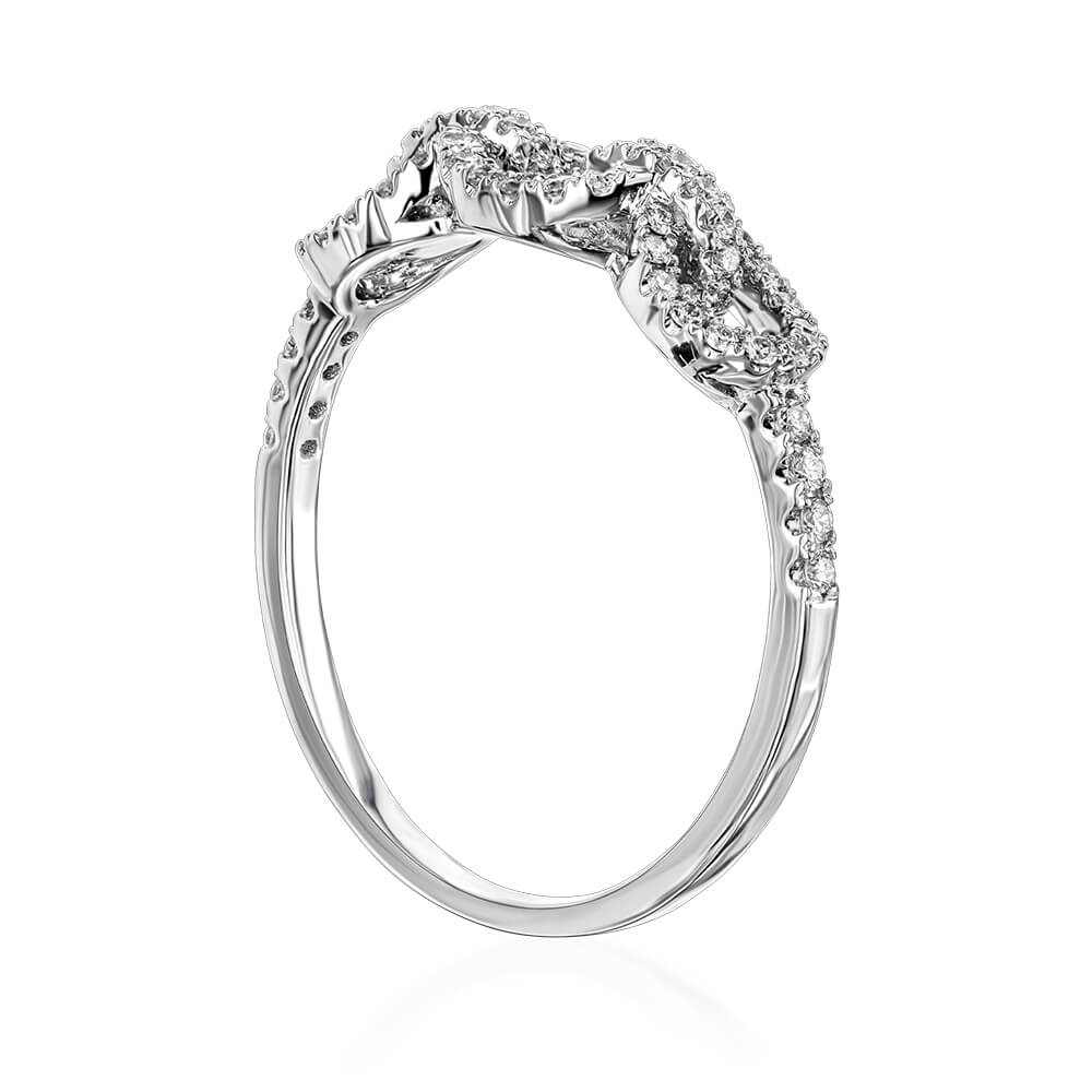 Inel din Aur Alb 18K cu Diamante - 2