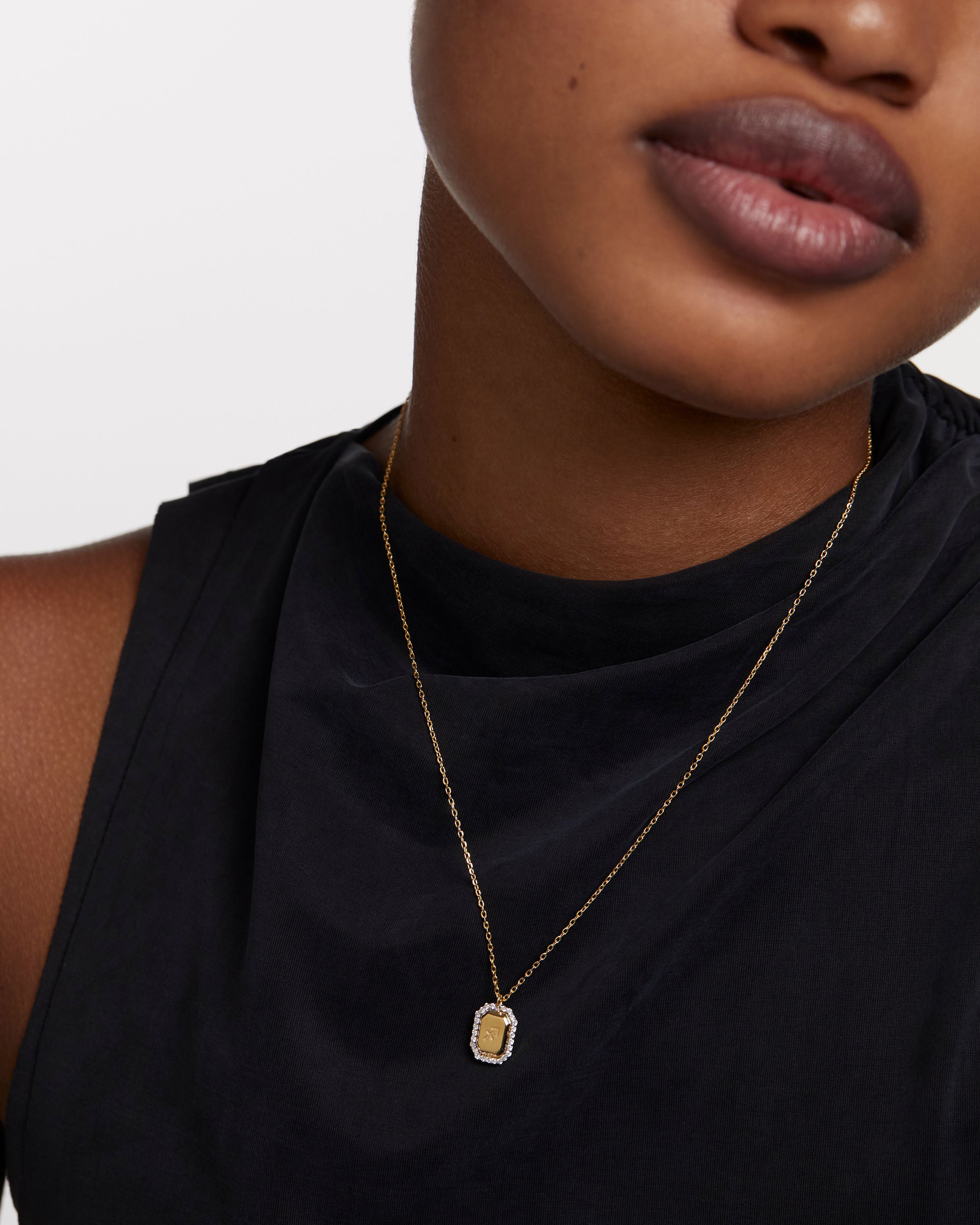 Colier din Argint placat cu Aur cu Zirconiu Zodia Sagetator - 3