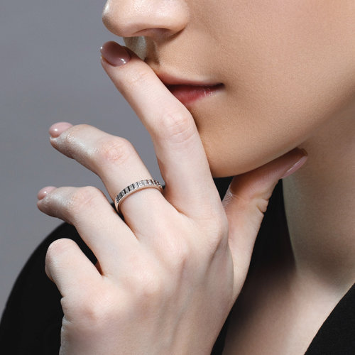 Inel din Aur Alb 14K cu Diamante - 3