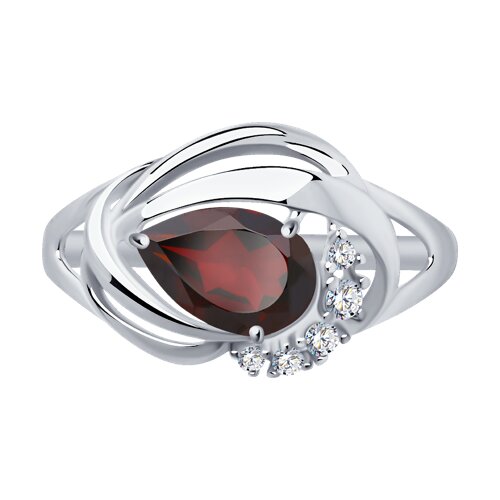 Inel din Argint cu Granat si Zirconiu - 2