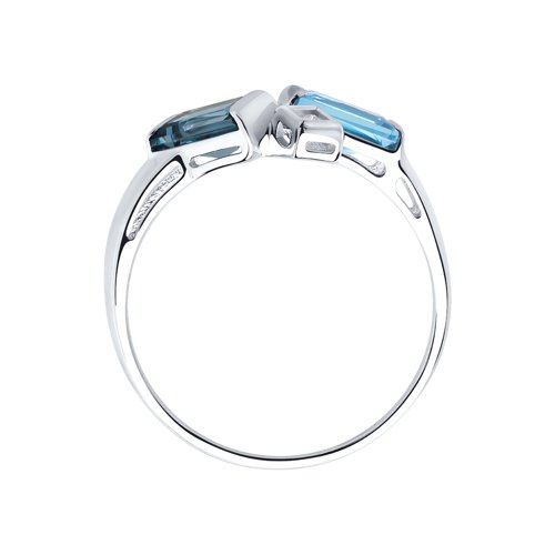 Inel din Aur Alb cu Topaz si Zirconiu Swarovski - 2