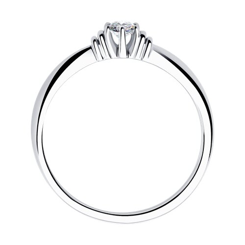 Inel din Aur Alb 14K cu Diamant - 2