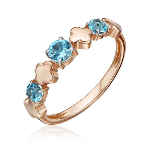 Inel Aur Roz 14K cu Topaz - 1