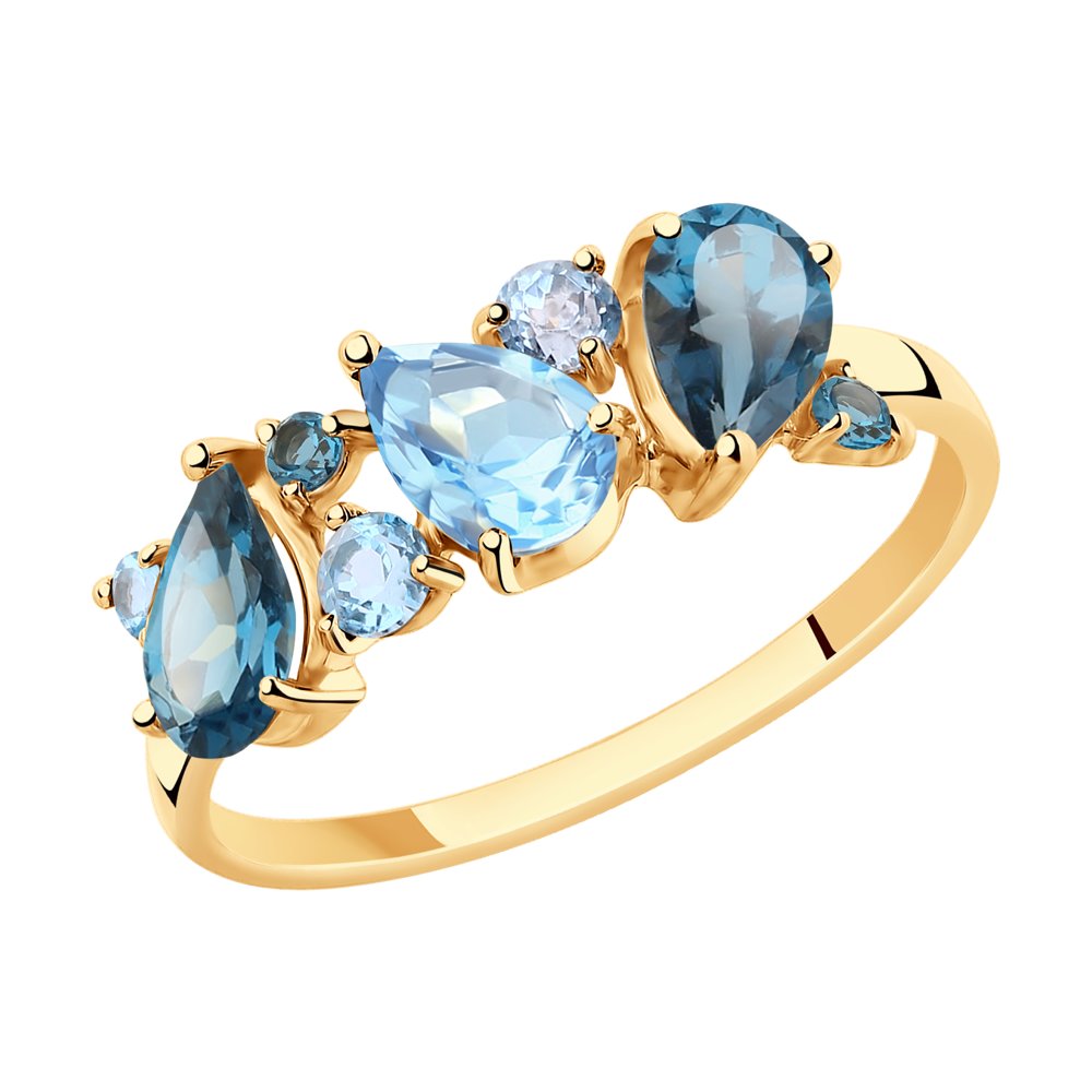 Inel din Aur Roz 14K cu Topaz si Zirconiu, articol 715439, previzualizare foto 1