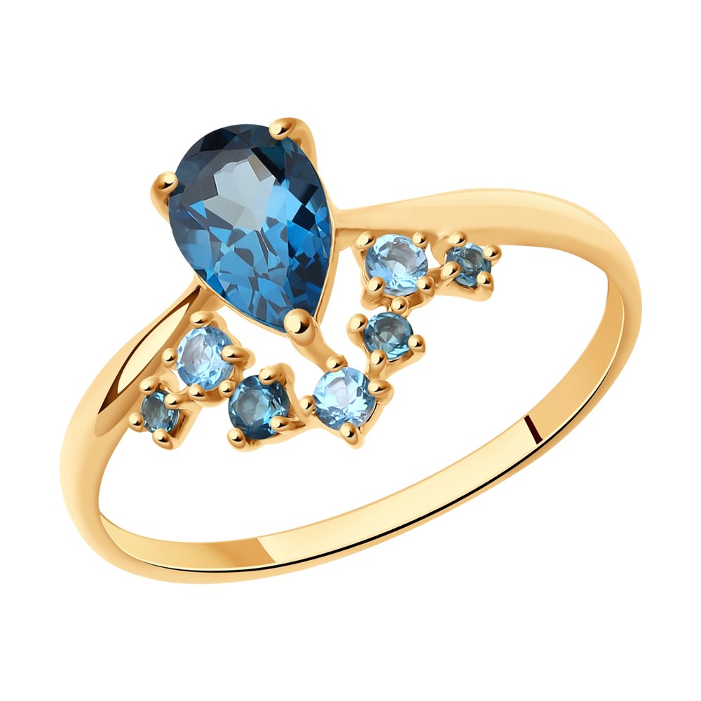 Inel din Aur Roz 14K cu Topaz si Zirconiu, articol 715028, previzualizare foto 1