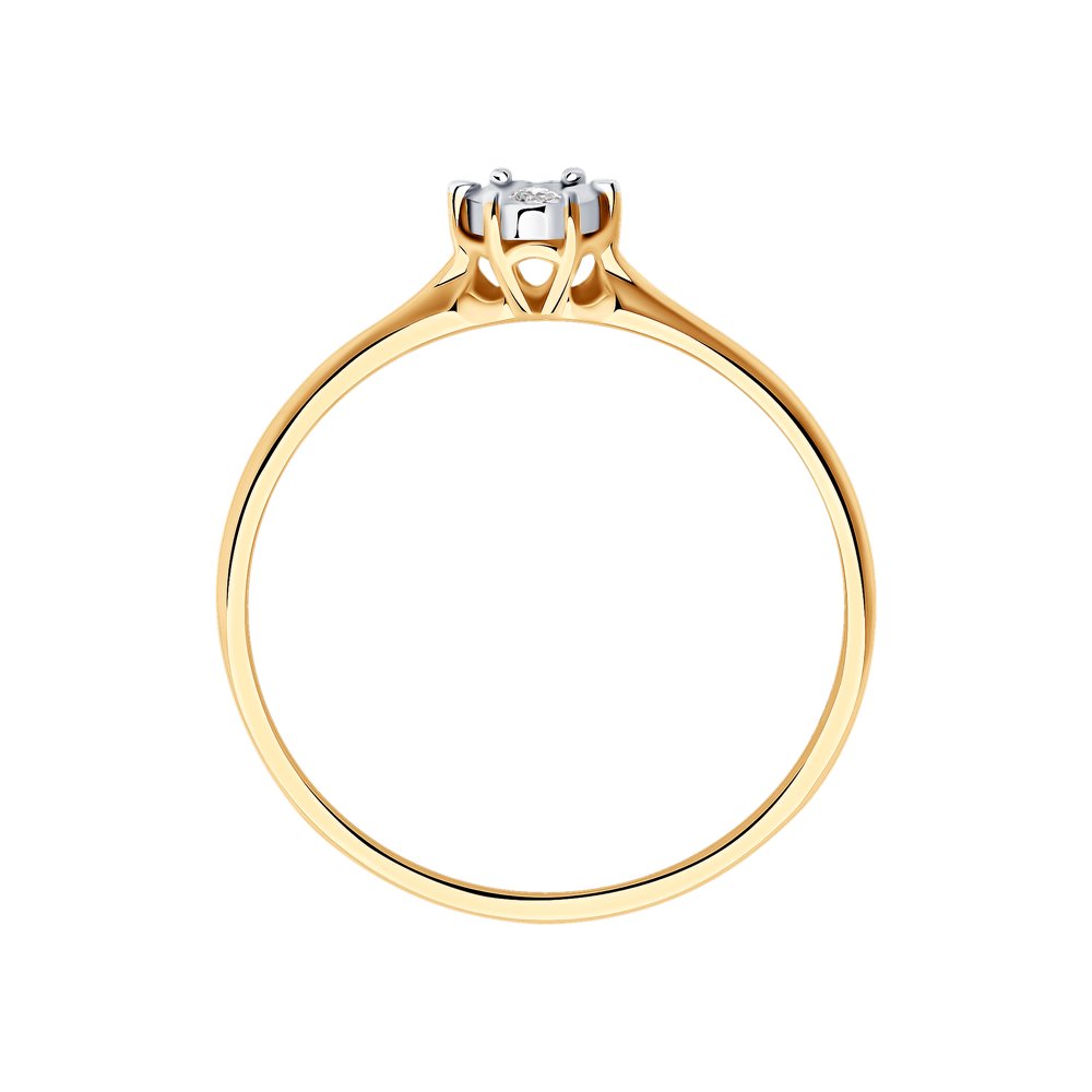 Inel de logodna din Aur Roz 14K cu Diamant, articol 1011395, previzualizare foto 2