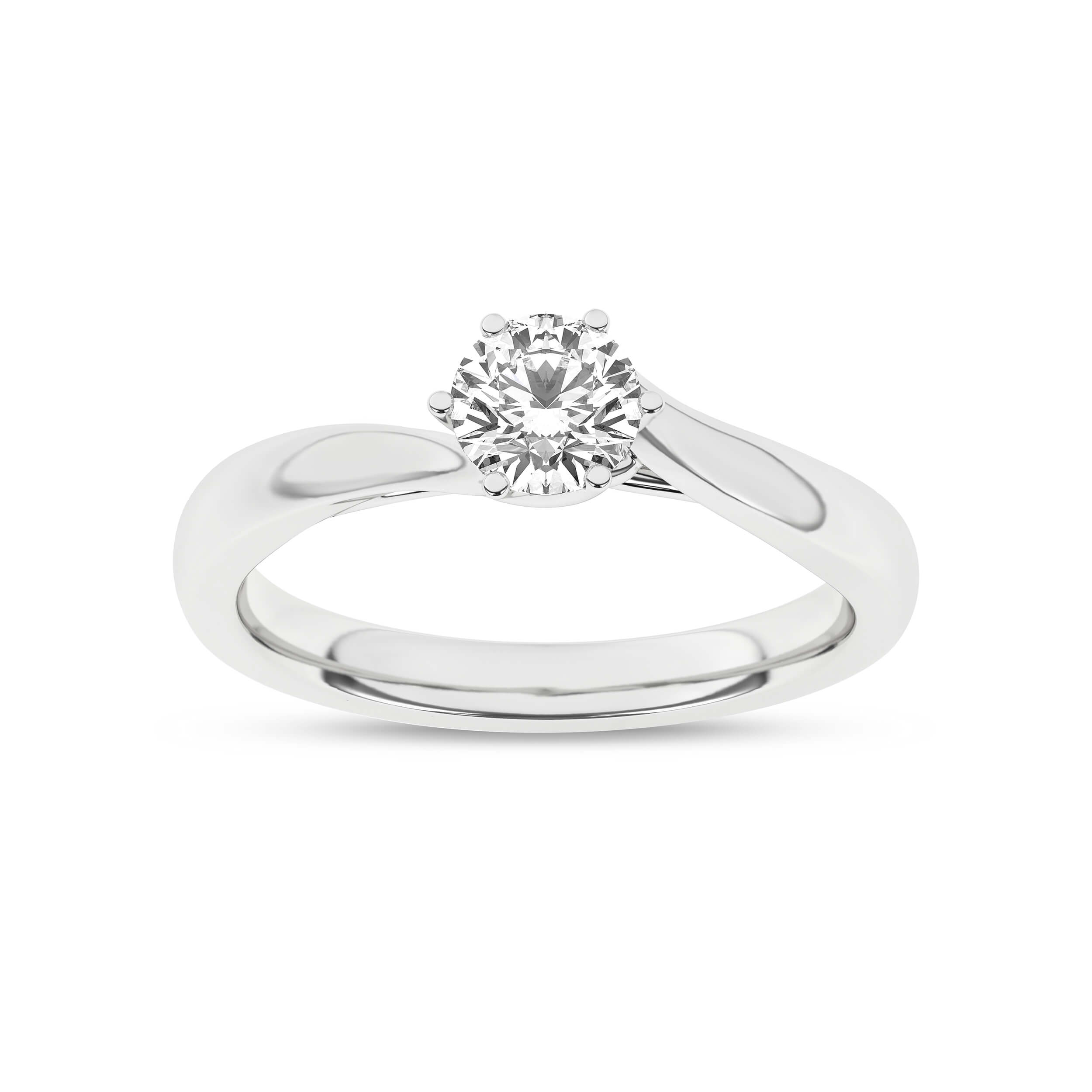 Inel de logodna din Aur Alb 18K cu Diamant 0.5Ct, articol RS0471, previzualizare foto 1