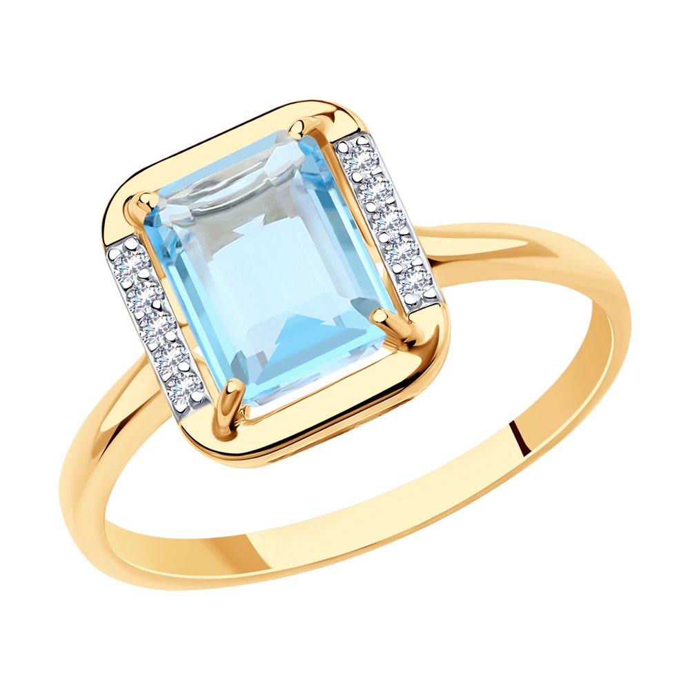 Inel din Aur Roz 14K cu Topaz si Zirconiu , articol 716058, previzualizare foto 1