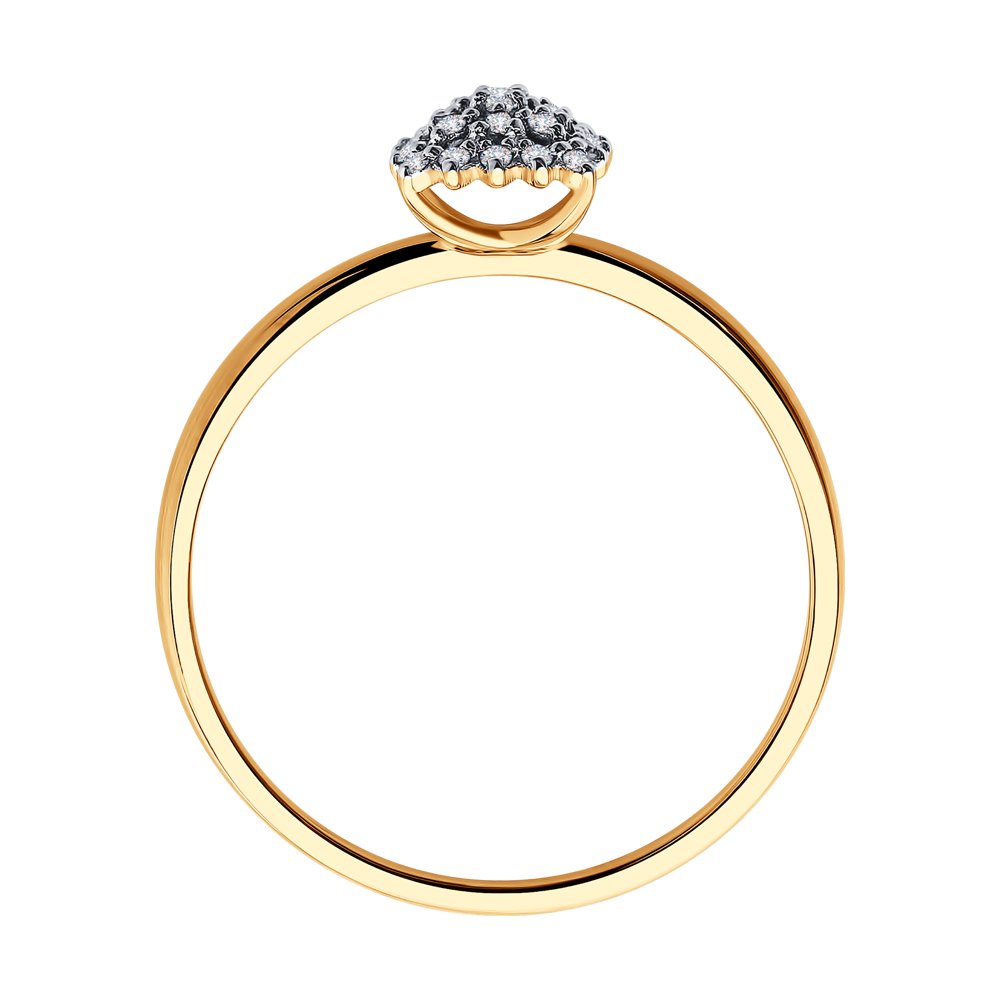 Inel din Aur Roz 14K cu Diamante, articol 1012015, previzualizare foto 2