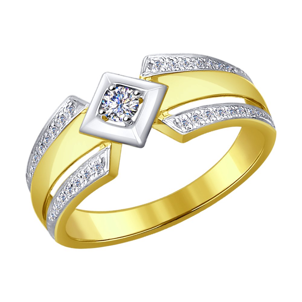 Inel din Aur Galben 14K cu Diamante, articol 1011515-2, previzualizare foto 1