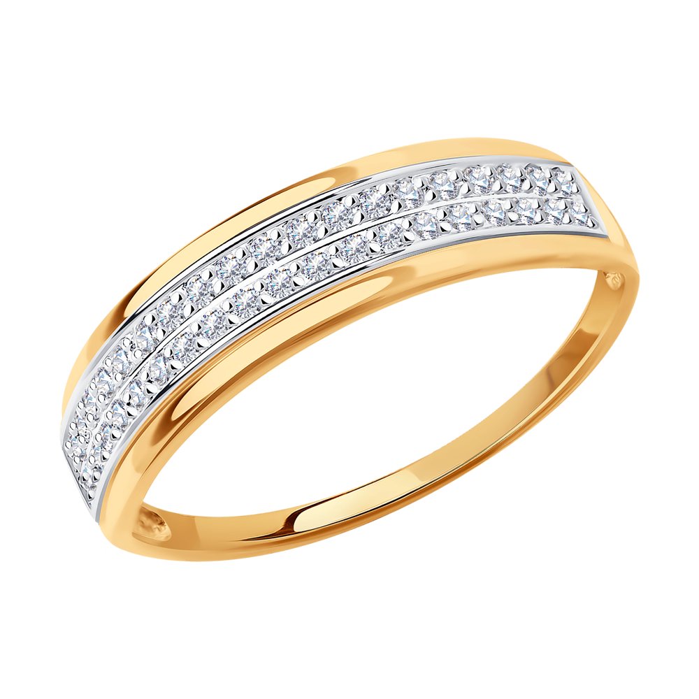 Inel din Aur Roz 14K cu Diamante, articol 1011548, previzualizare foto 1