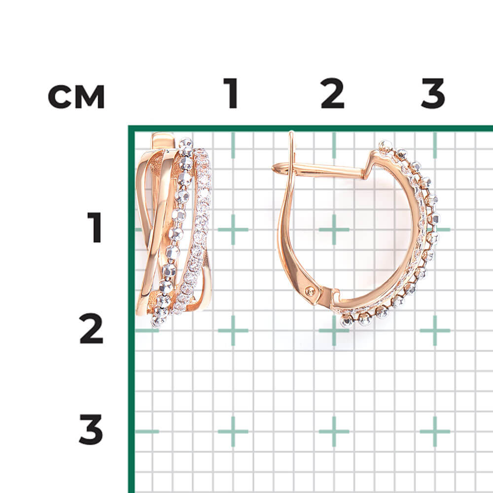 Cercei Aur Combinat  14K cu Zirconiu, articol 02-4533-00-401-1111-24, previzualizare foto 2