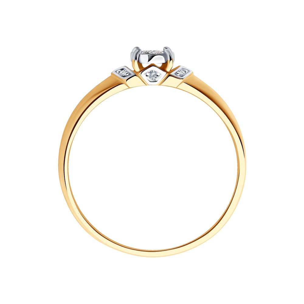 Inel din Aur Roz 14K cu Diamante, articol 1011835, previzualizare foto 2