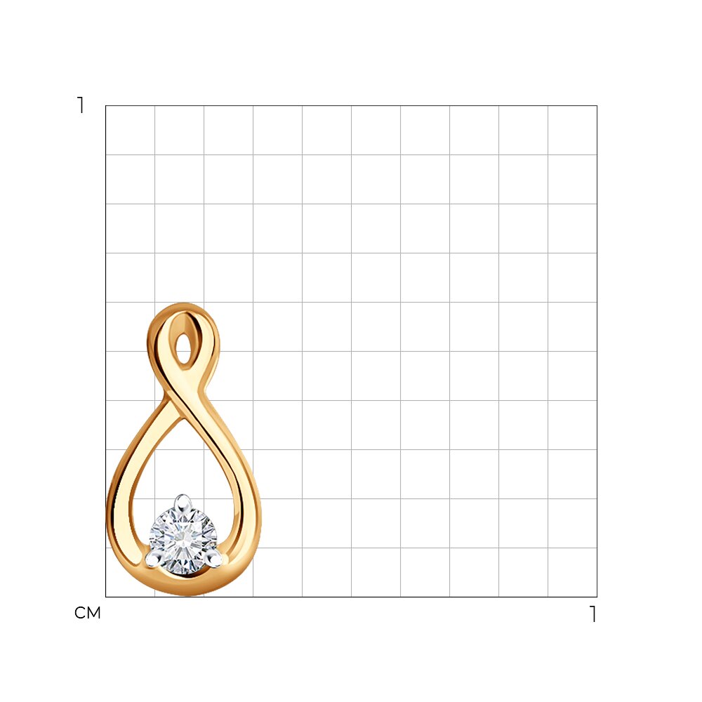 Pandantiv din Aur Roz 14K cu Diamant, articol 1030855, previzualizare foto 3