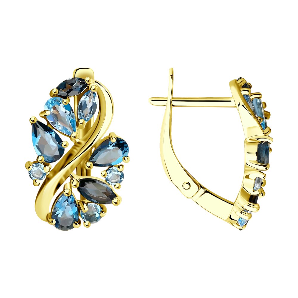 Cercei din Aur Galben 14K cu Topaz , articol 725136-2, previzualizare foto 1